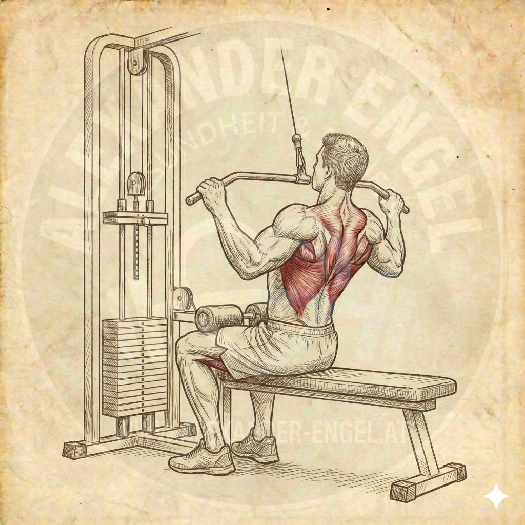 Latzug mit breitem Obergriff