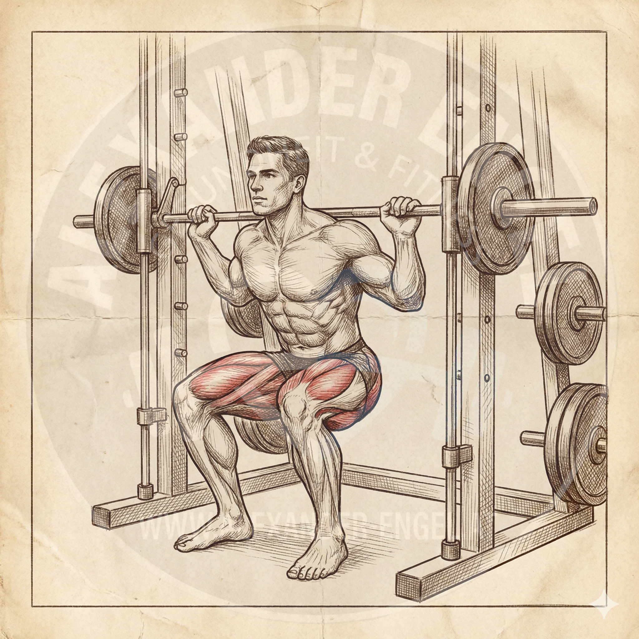 Squat an der Multipresse