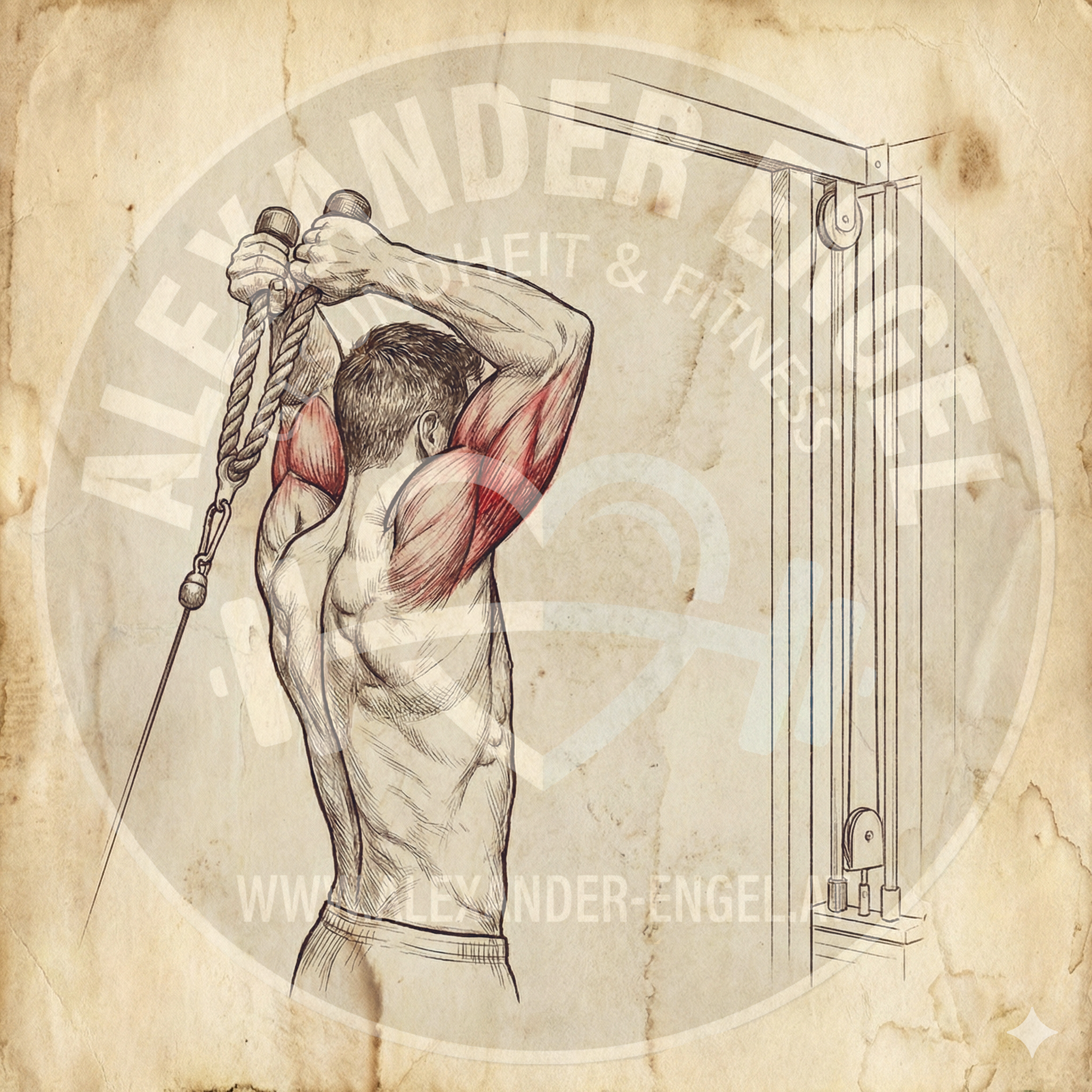 Trizepsextension am Kabelzug über Kopf