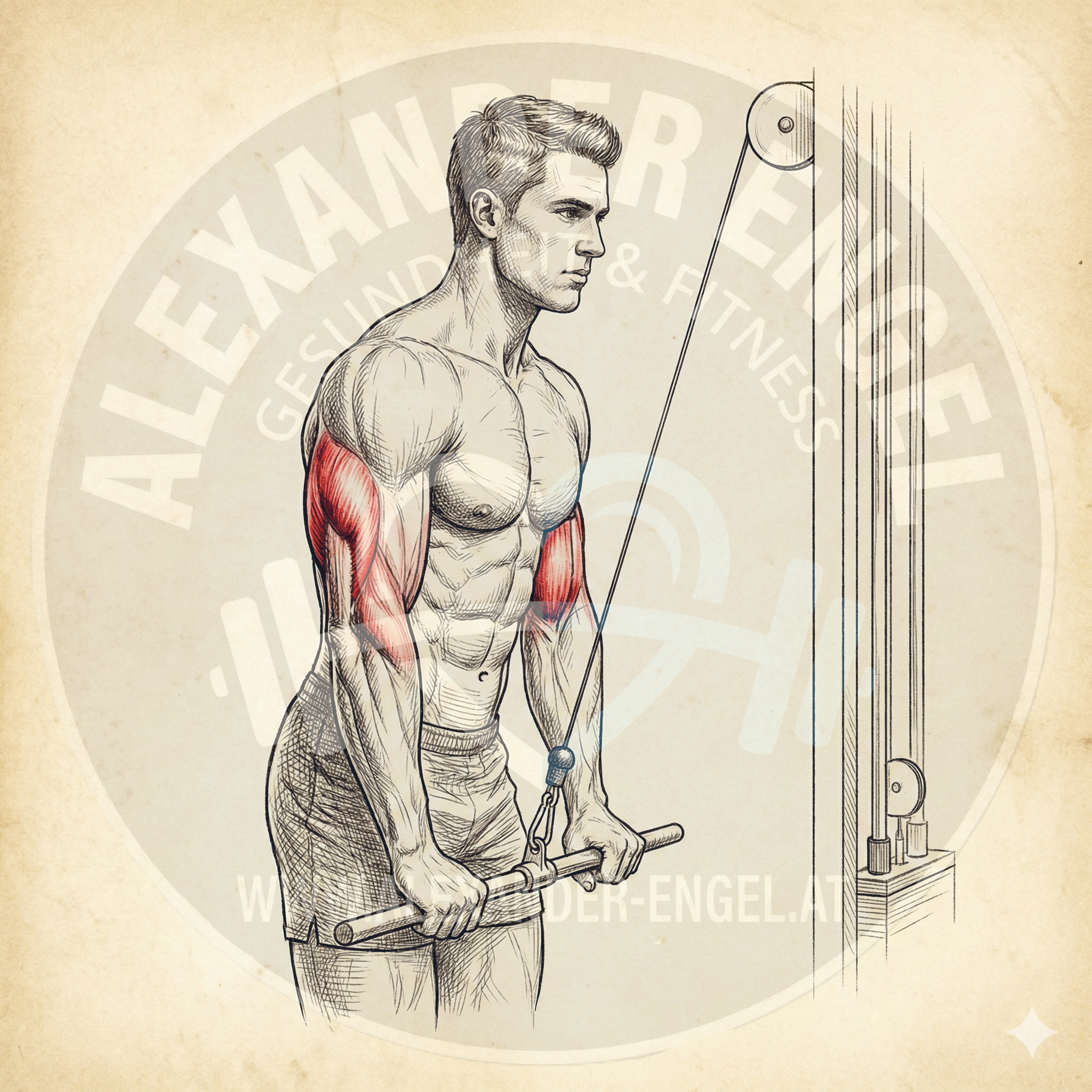 Trizepsdrücken am Kabelzug