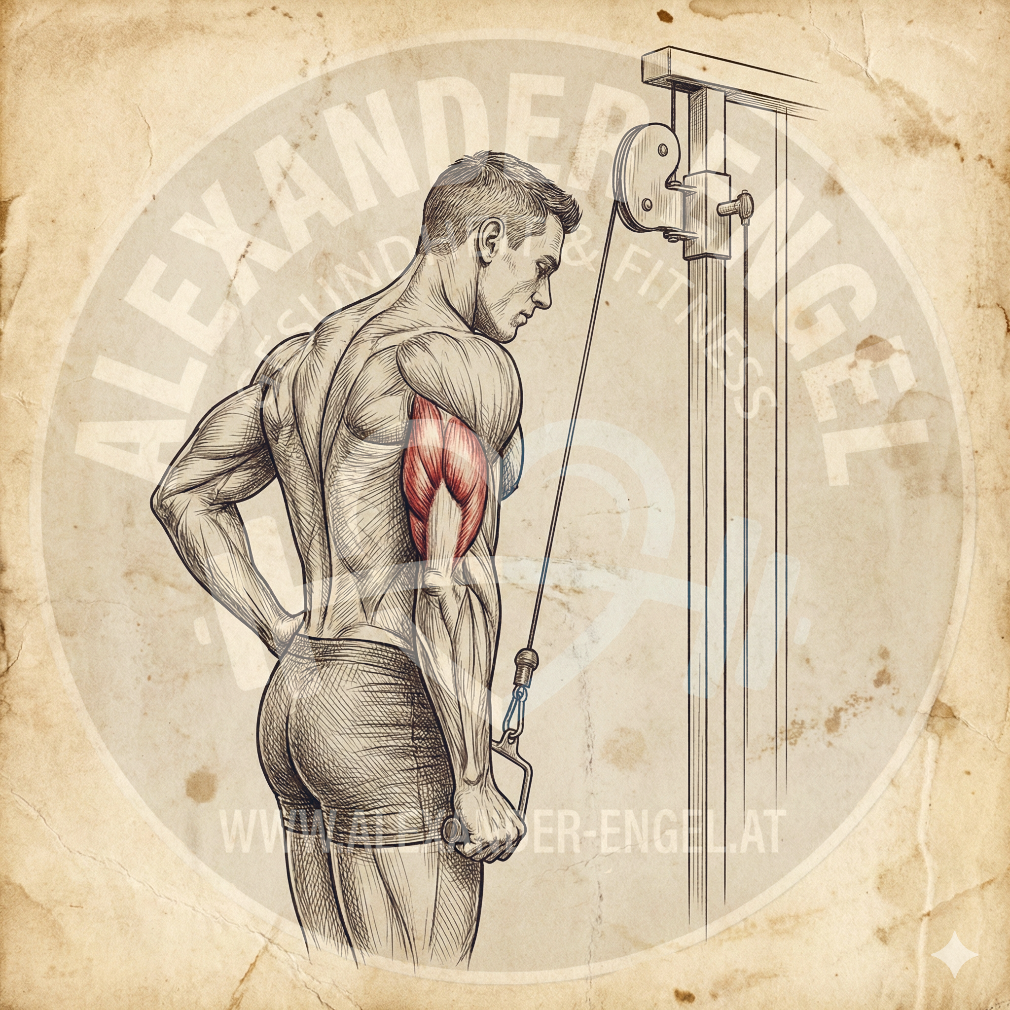 Einarmige Trizepsdrücken am Kabelzug