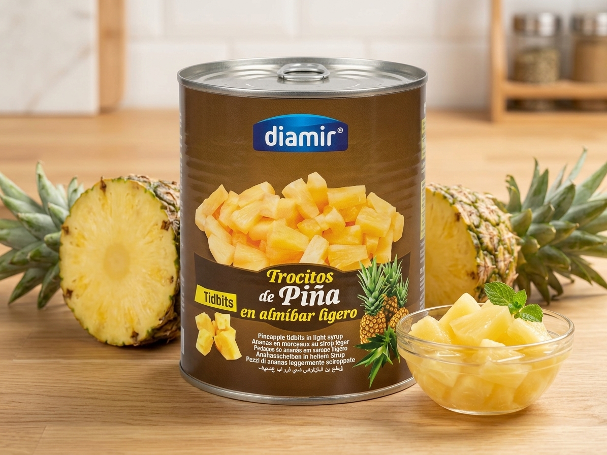 Ananas en morceaux au sirop léger 3/1