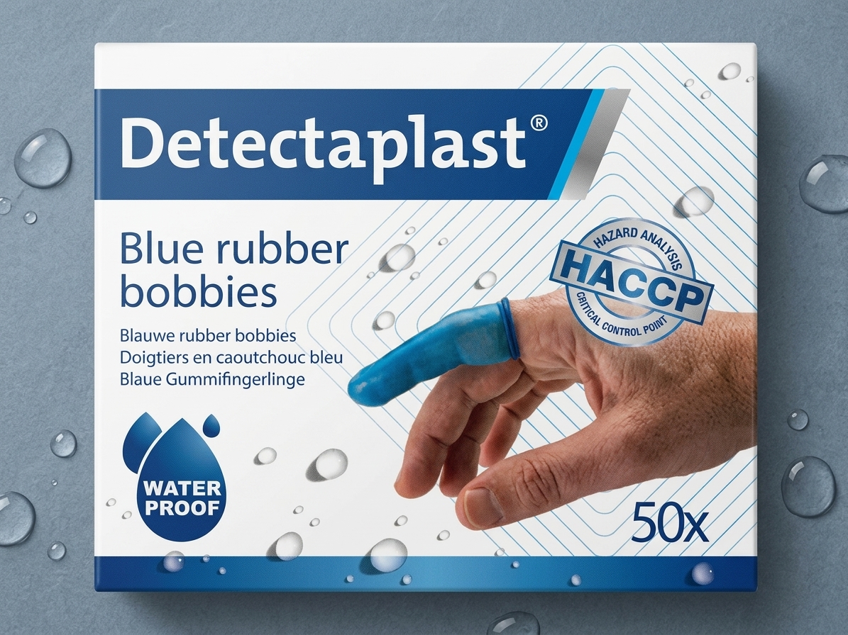 Doigtiers en caoutchouc bleu  50 unités