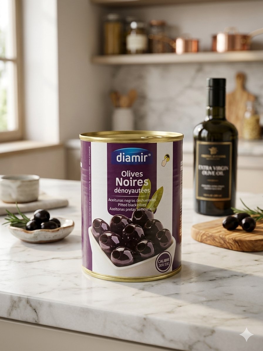 Olives noire  dénoyautées 860g