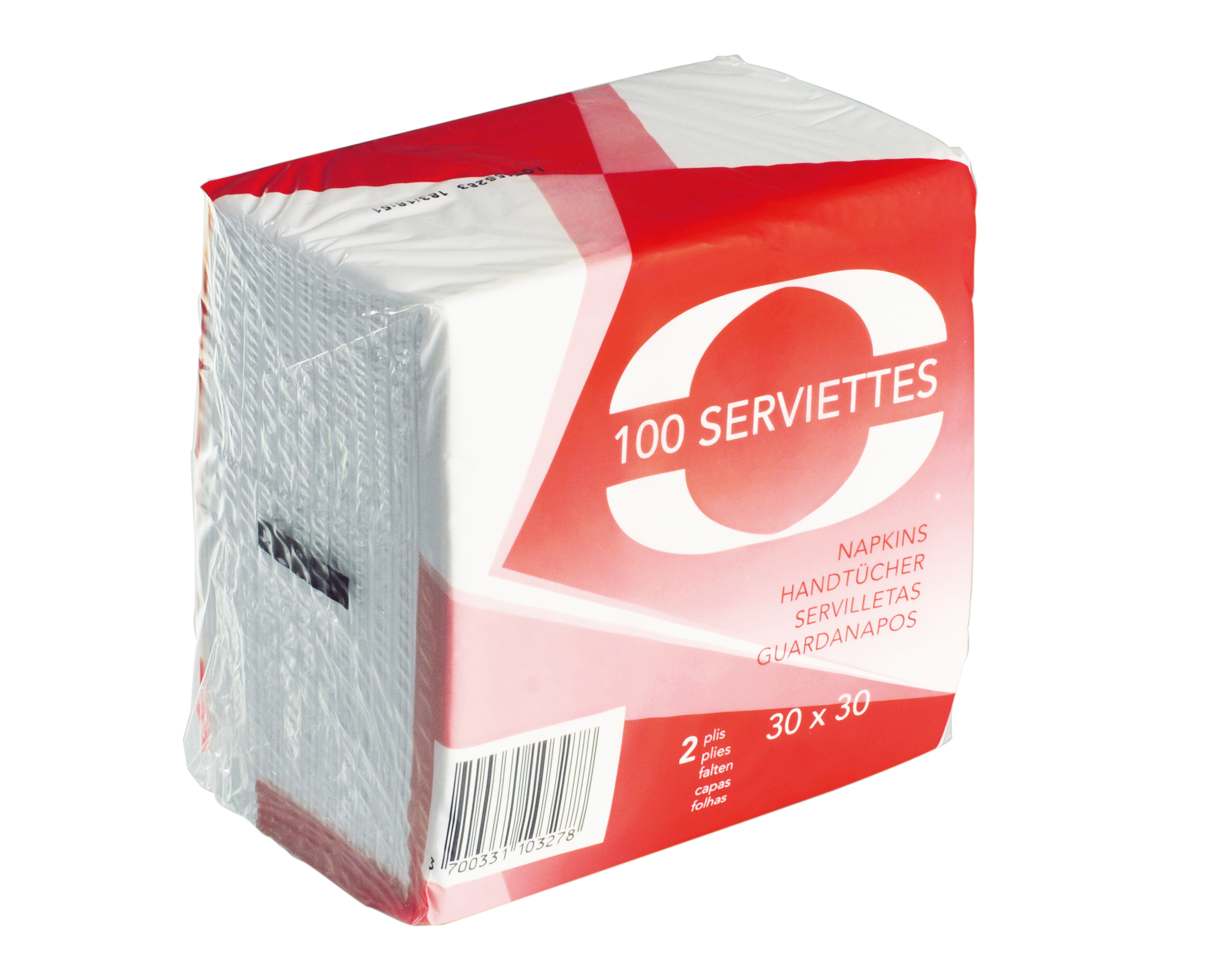 Serviettes 2 plis  30X30