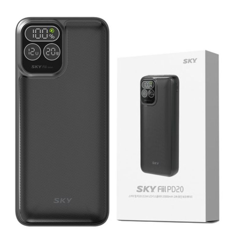 스카이 필 PD20 22.5W 20000mAh LCD 잔량표시 디스플레이 고속 휴대용 보조배터리 C타입 A타입