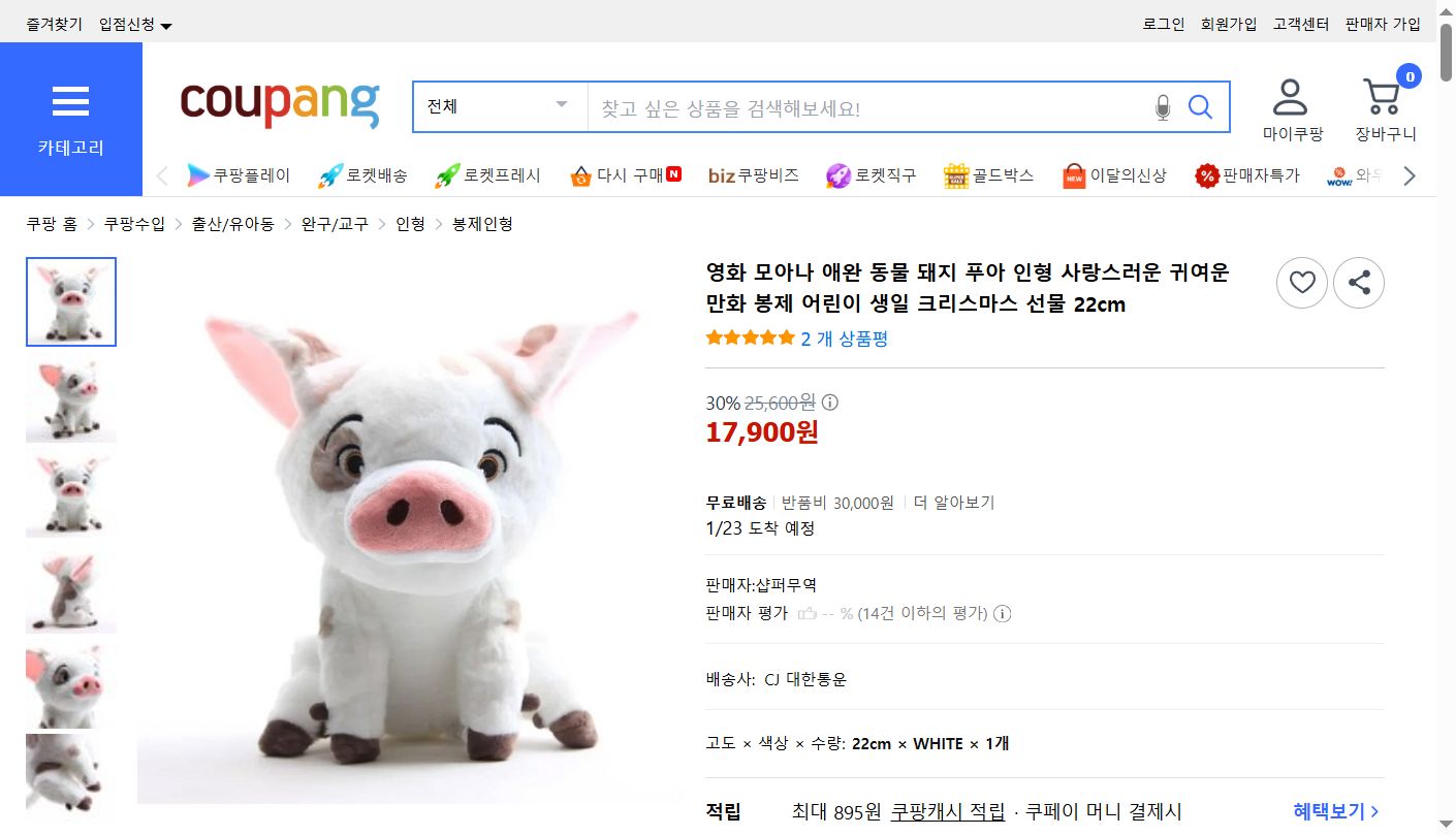 쿠팡 가격 캡쳐