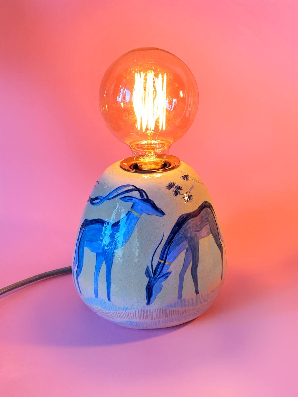 ‘Arctic deer’ lamp — handmade ceramic lamp by Alisa Merenfeld