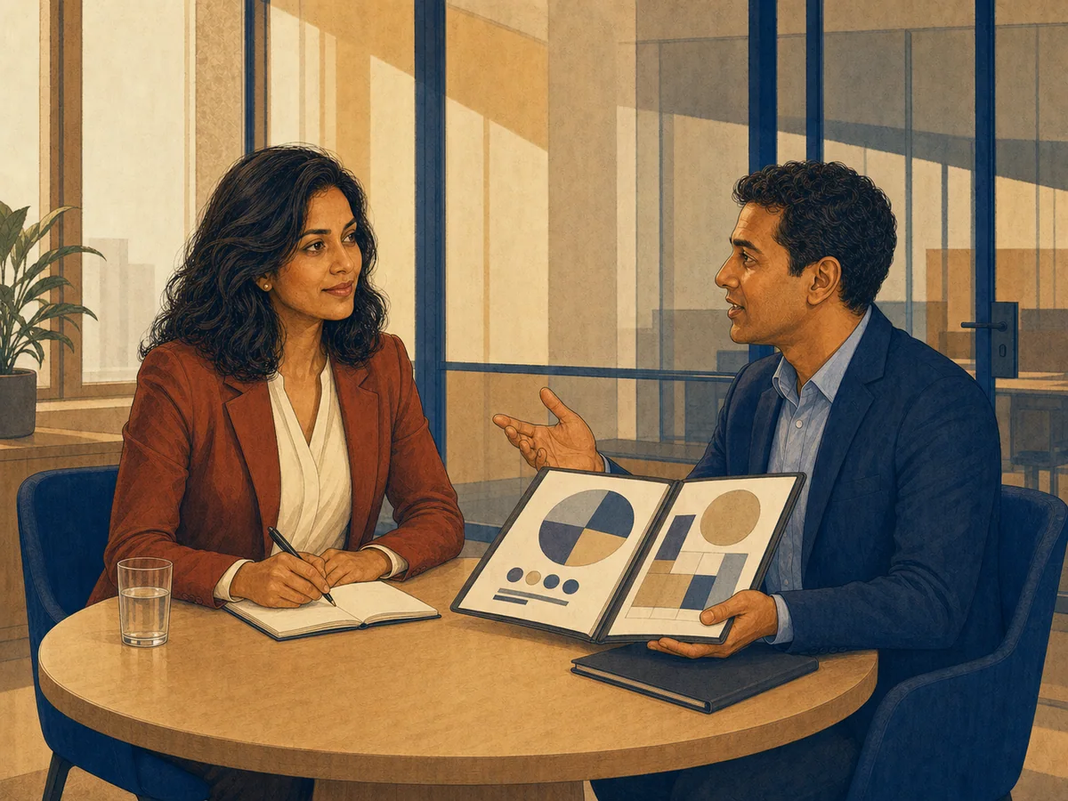 Candidate describing work experience beside a simple project portfolio