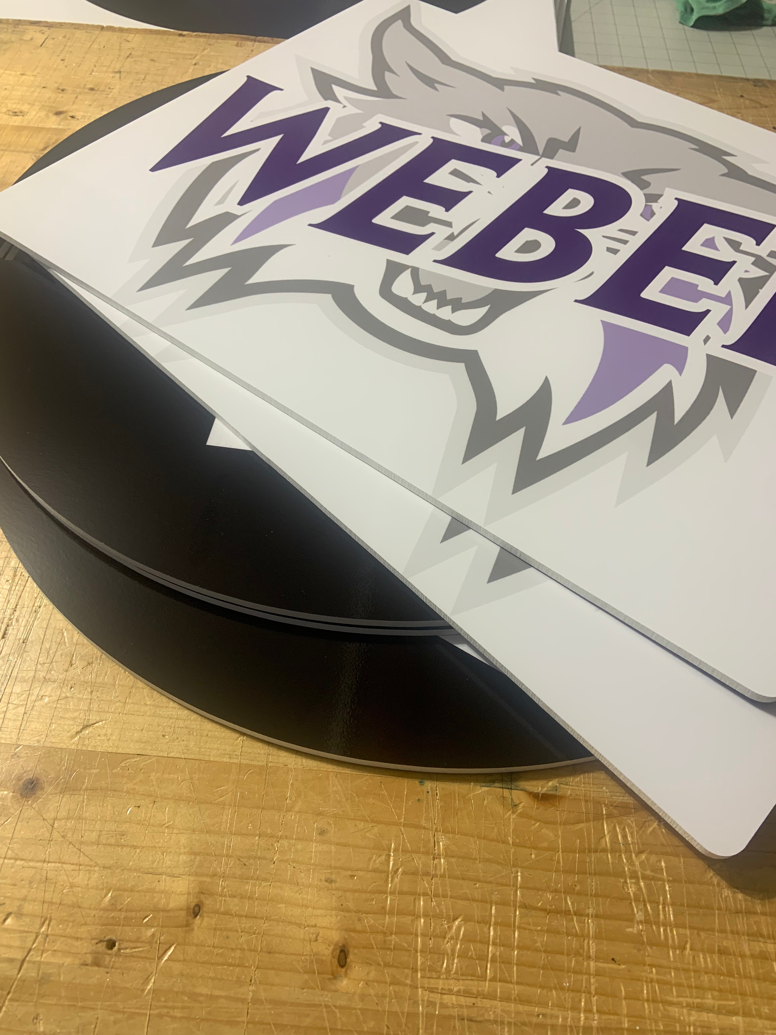 Custom cheer signs delivered before a competition deadline