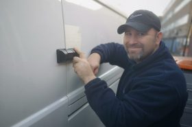 A van lock installed by one of our professional locksmiths