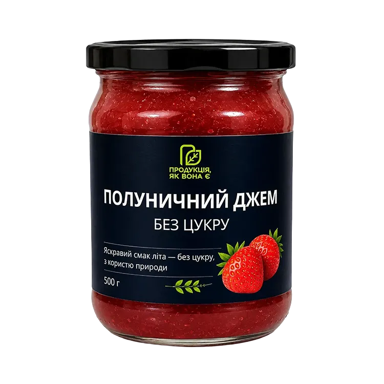 Продукція як вона є Полуничний Джем без Цукру Натуральний джем без цукру