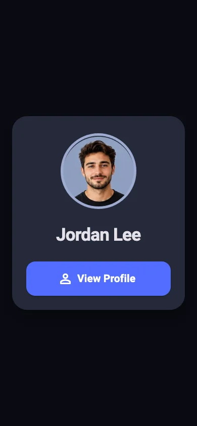Profile card with an avatar, user name, and View Profile button with an icon