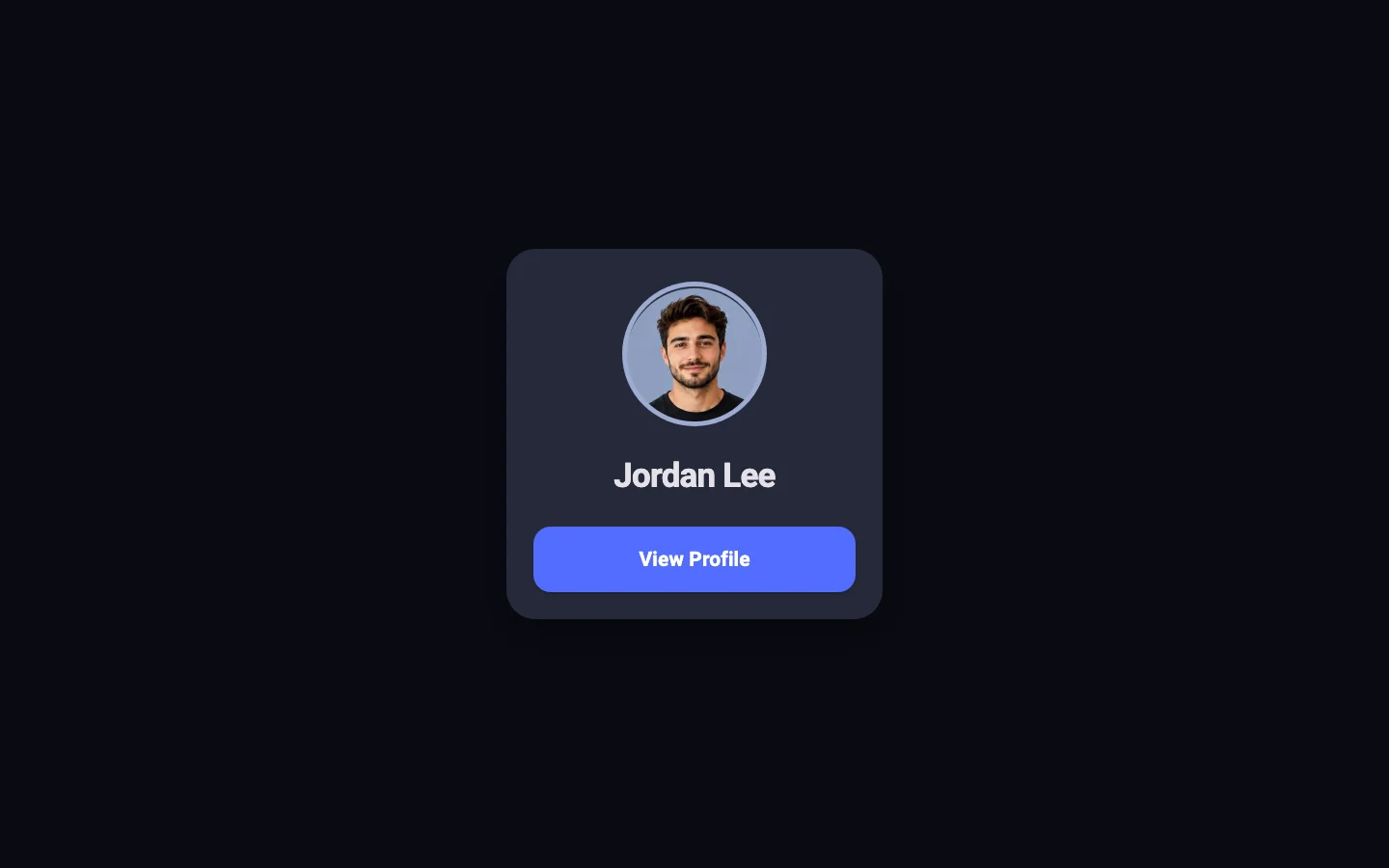 Profile card golden test rendered at a desktop screen size