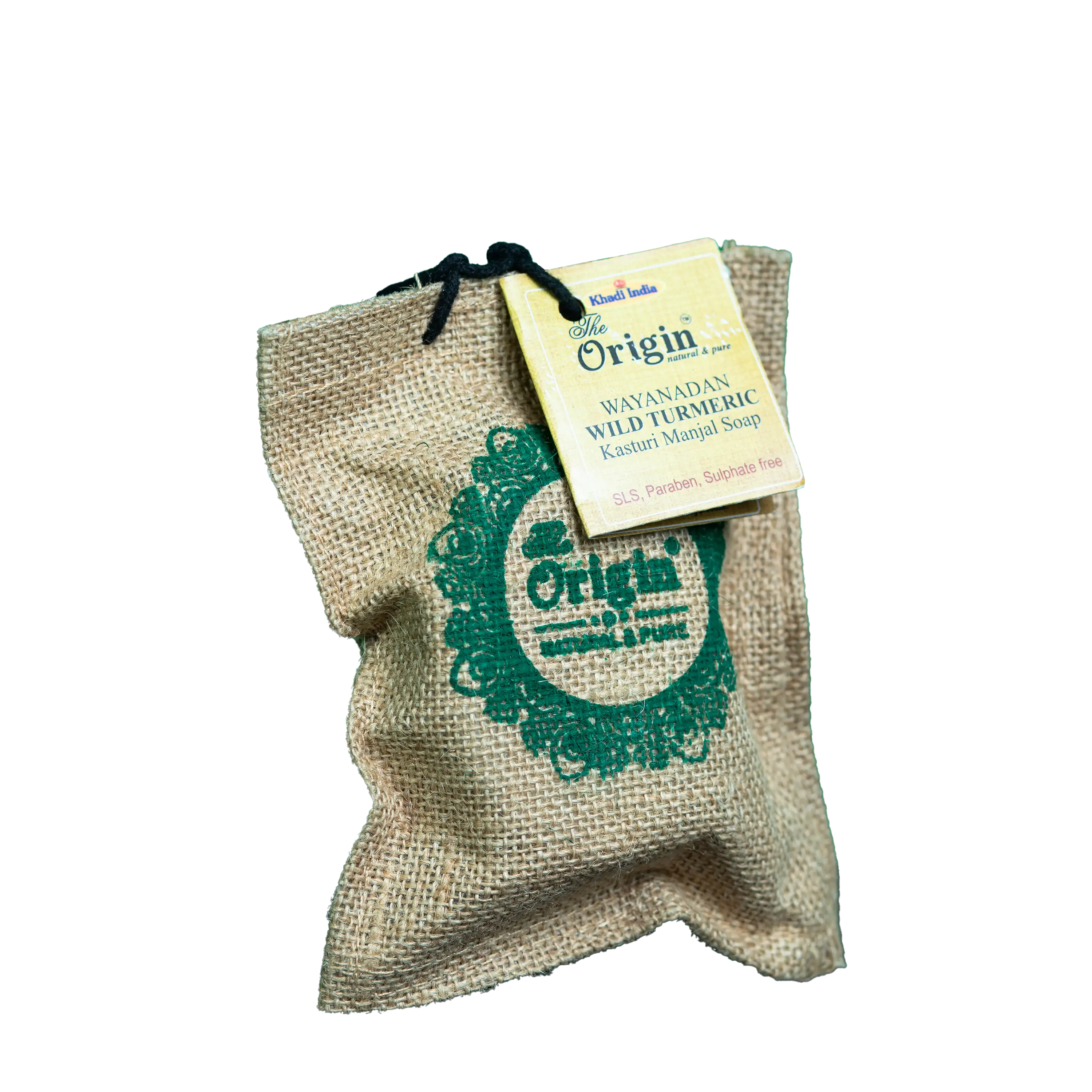 Wayanadan Wild Turmeric Kasturi Manjal Soap 150g Jute Bag (Pack of 2)
