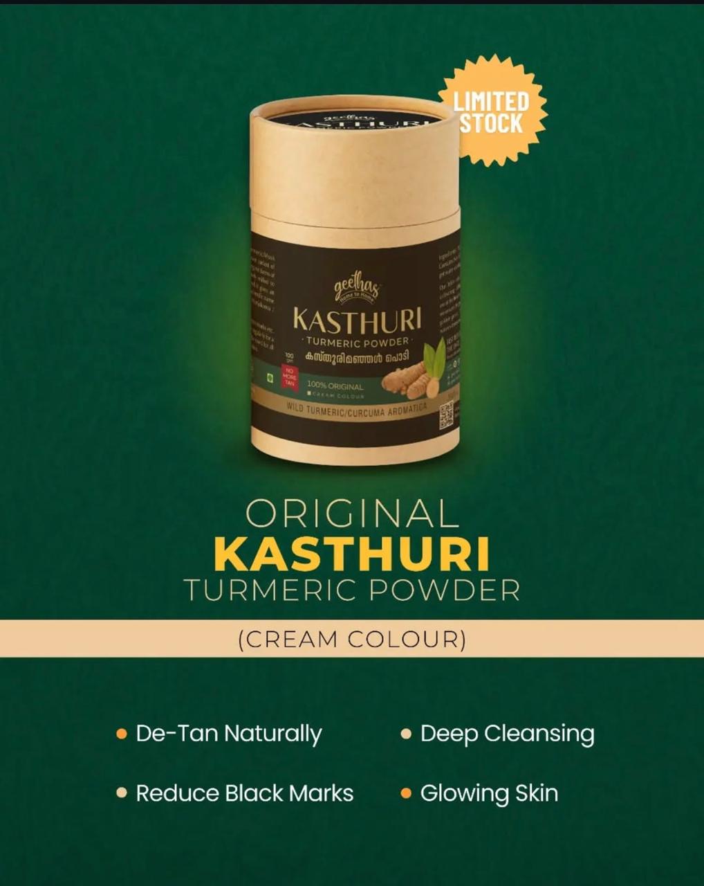 Geetha's orijinal kasturi turmeric powder 80 gm