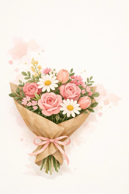 Thinking of you floral digital greeting card