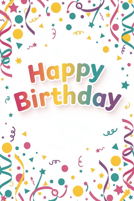Happy birthday digital greeting card template