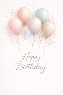 Digital birthday e-card with balloons design