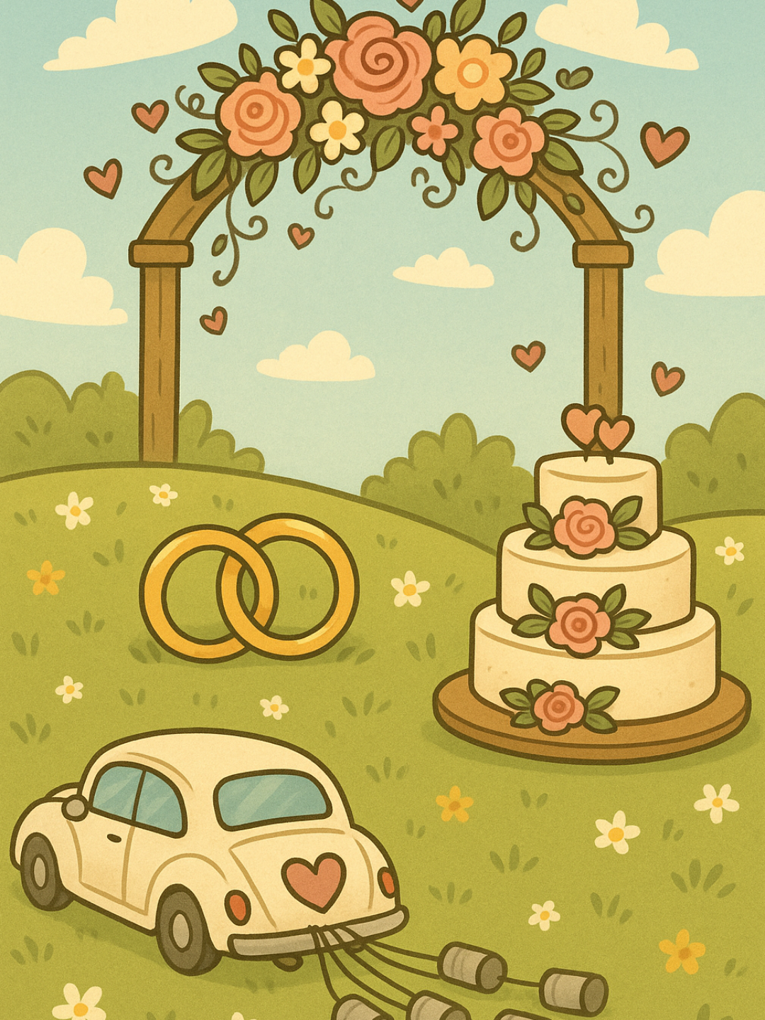 AI-designed wedding congratulations card