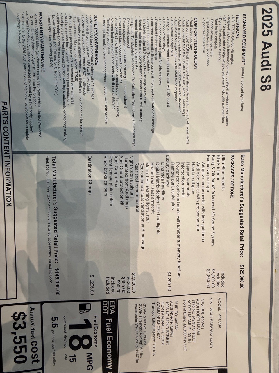 2025 Audi S8 - Blue exterior view 9