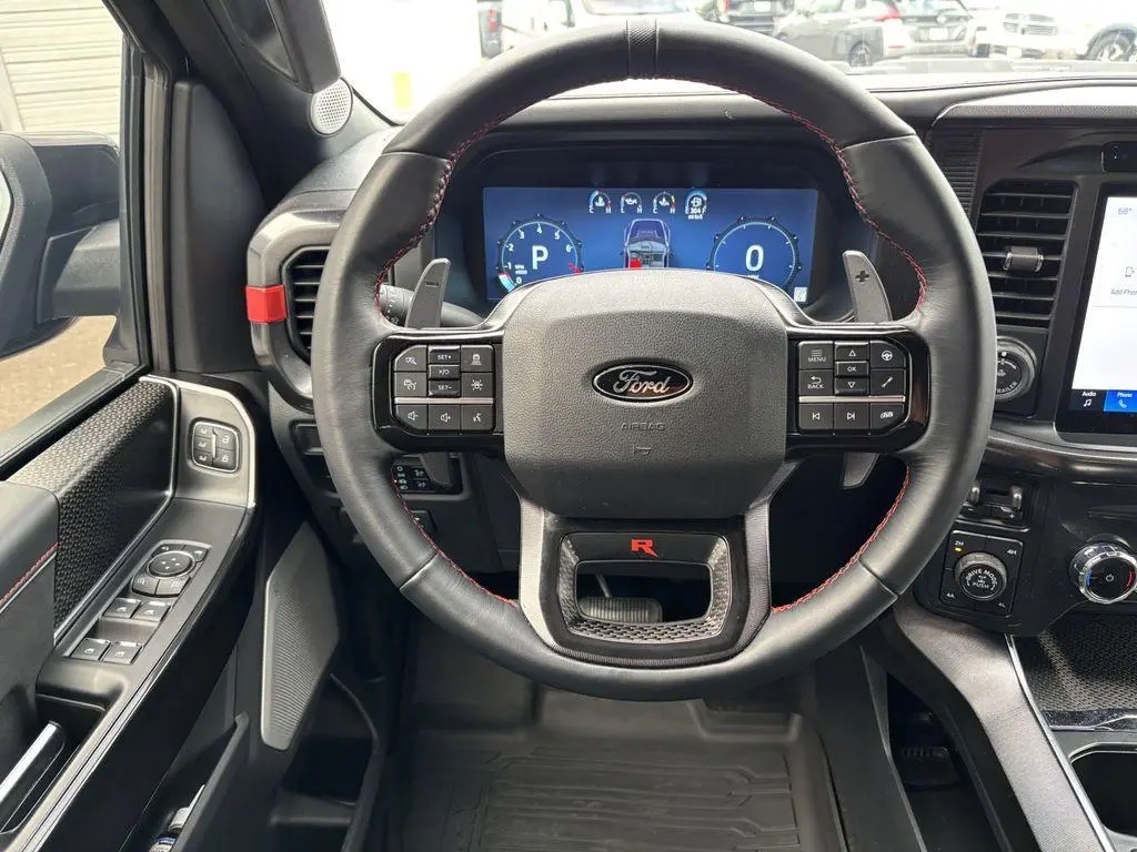 2025 Ford F 150 Raptor — Black interior and detail view 9, for sale at Jacobautodeals in Bellingham, WA