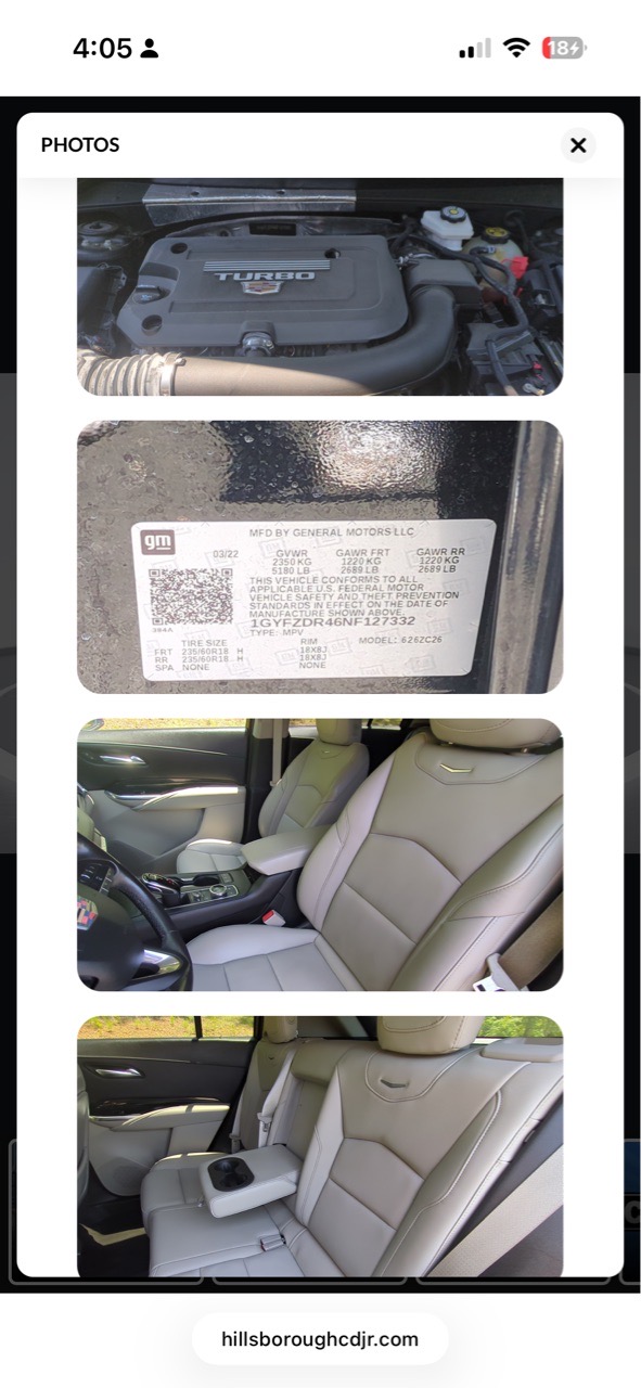 2022 Cadillac Xt4 Premium Luxury — Black interior and detail view 12, for sale at Jkhc 8889 in Hillsborough, NC