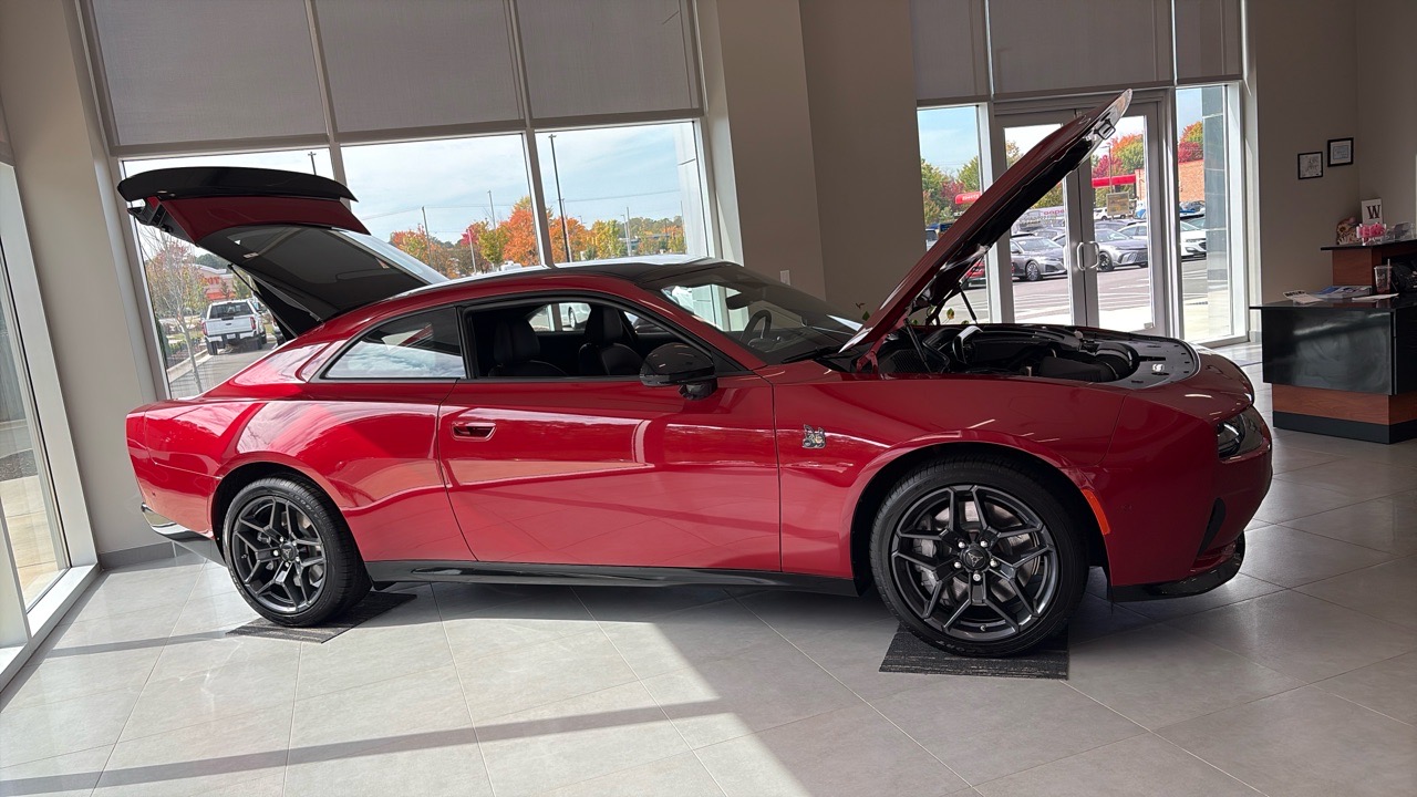 2026 Dodge Charger Scat Pack — Red exterior view 4, for sale at Jkhc 8889 in Hillsborough, NC