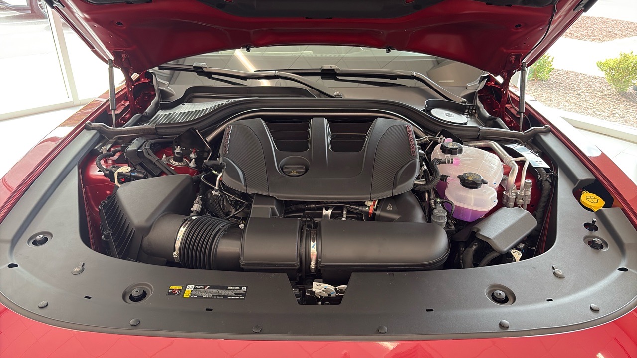 2026 Dodge Charger Scat Pack — Red interior and detail view 13, for sale at Jkhc 8889 in Hillsborough, NC