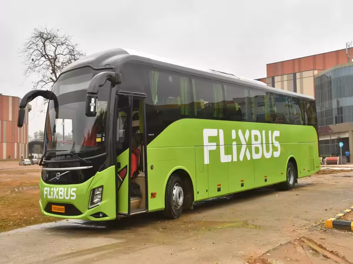 FlixBus travel bus on a long-distance journey
