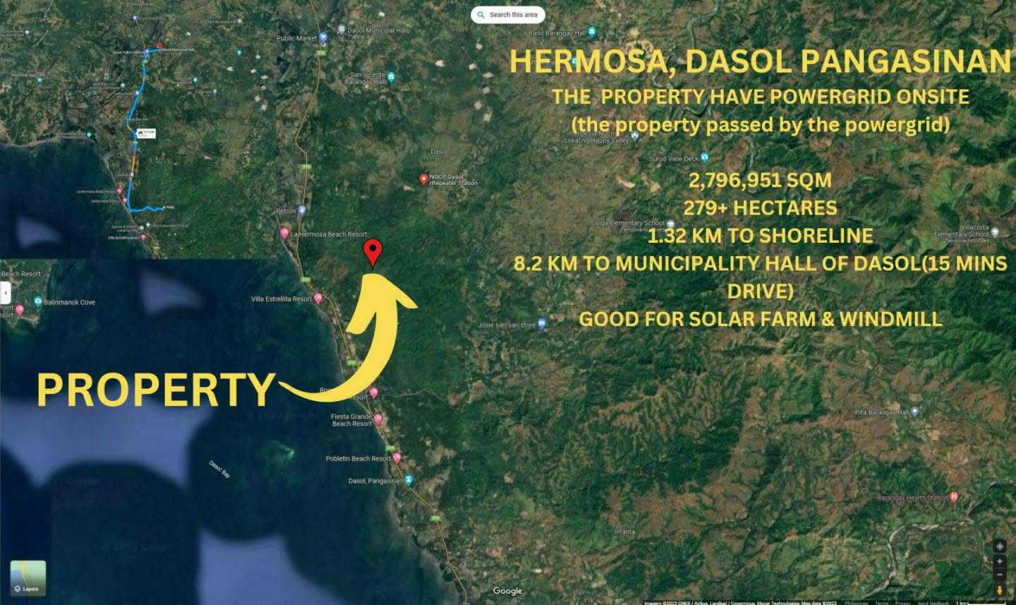 279 Hectares Land For Sale in Dasol, Pangasinan — Philippines