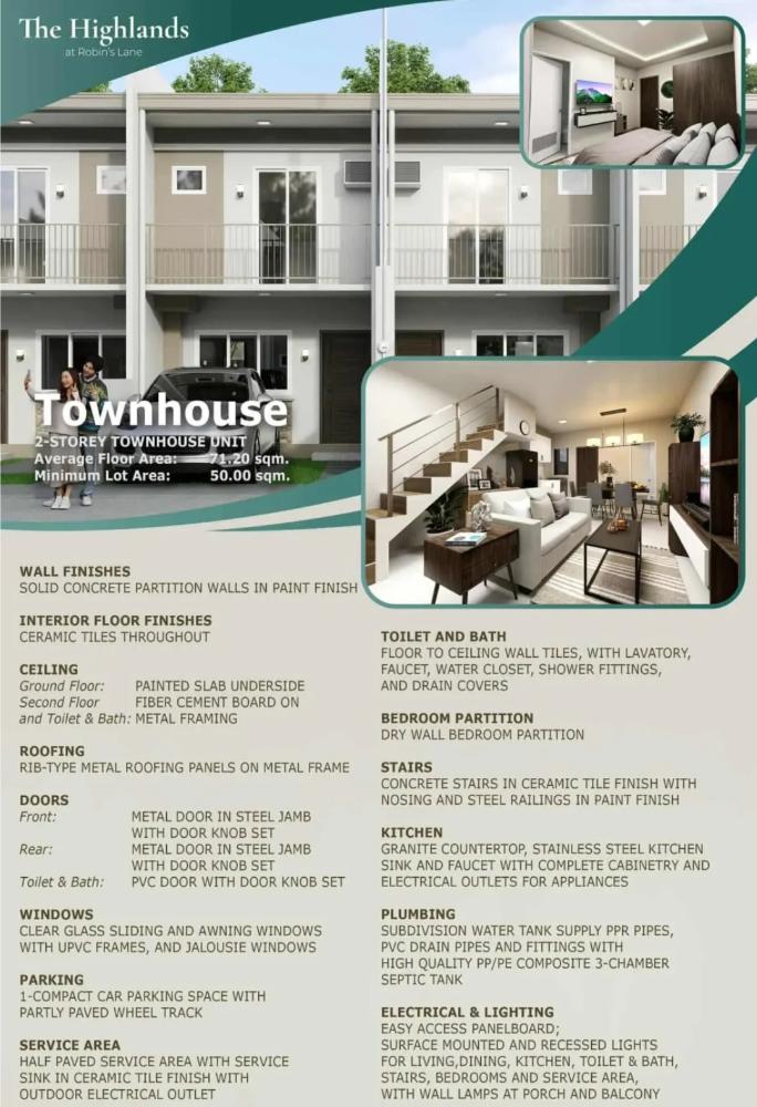 The Highlands at Robin’s Lane - 2 Storey Townhouse  — Philippines, 