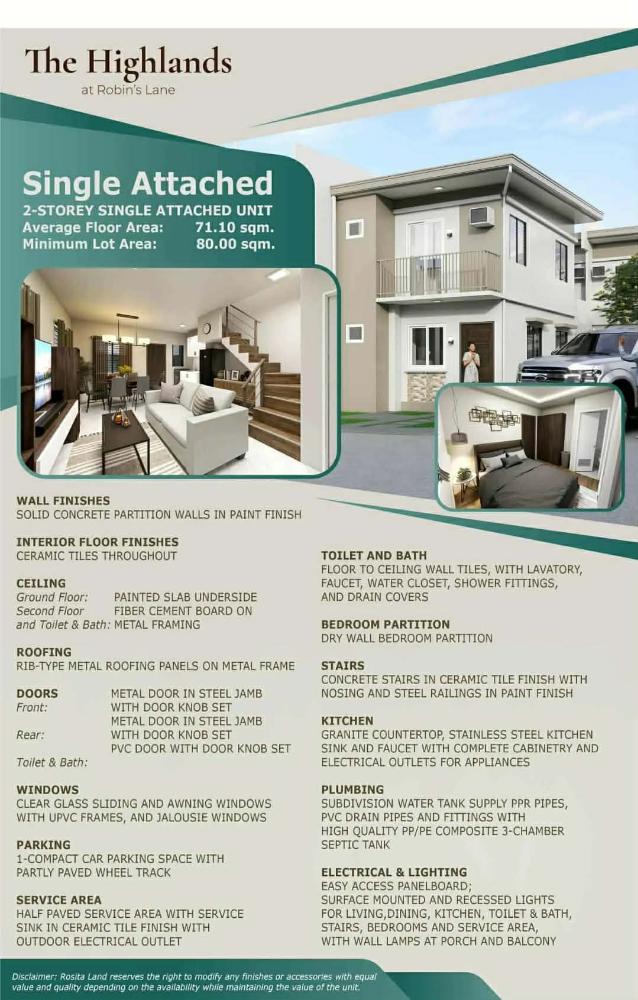 THE HIGHLANDS at Robin’s Lane - Single Attached — Philippines,