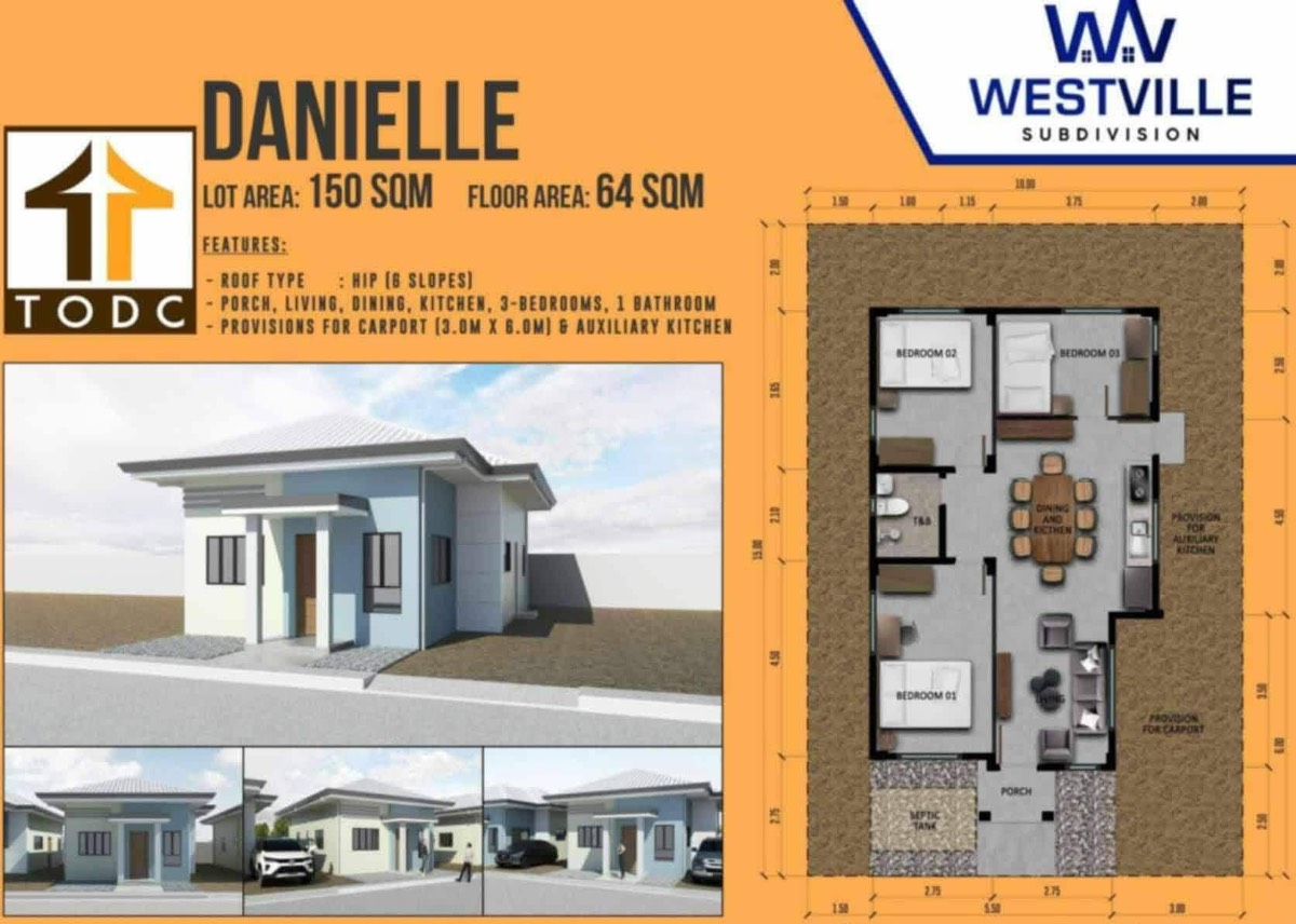 Westville Subdivision- Single Attached 3BR ( Danielle Model)  — Philippines, 