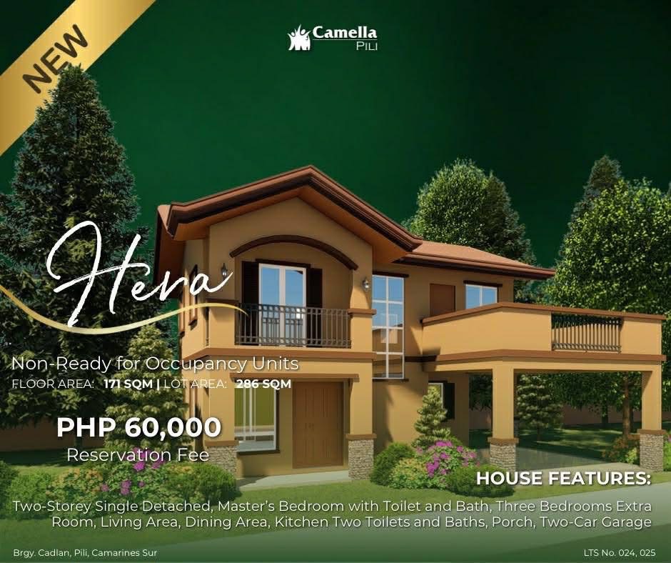 Camella Pili - 2 Storey Single Dettached ( Hera Model)  in Philippines, 