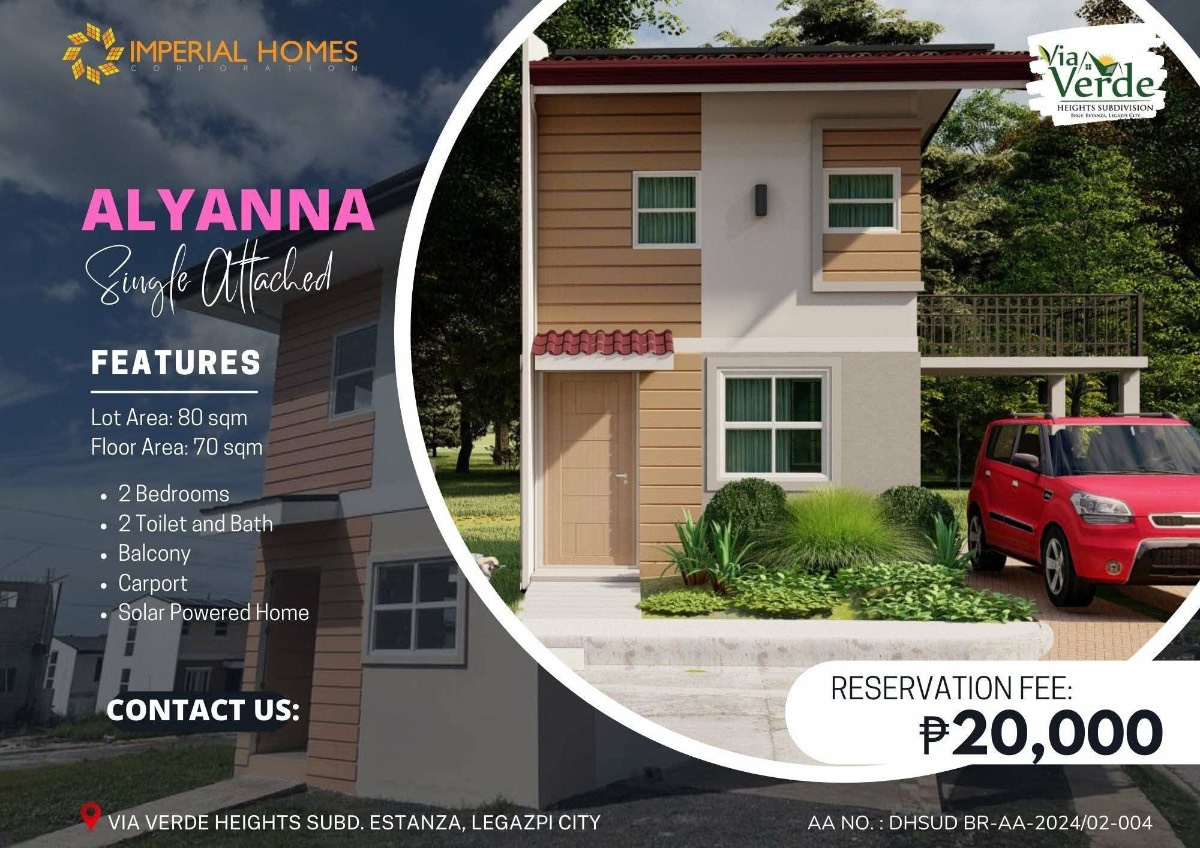 Via Verde Heights Eztanza - Single Attached ( Alyanna Model)  in Philippines, 
