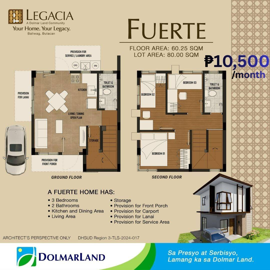 Legacia by Dolmar land - House and Lot (Fuerte model) in Philippines, 