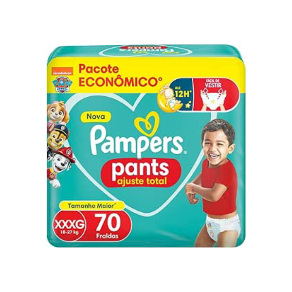 Fralda Pampers Pants Ajuste Total Tamanho XXXG 70 Unidades