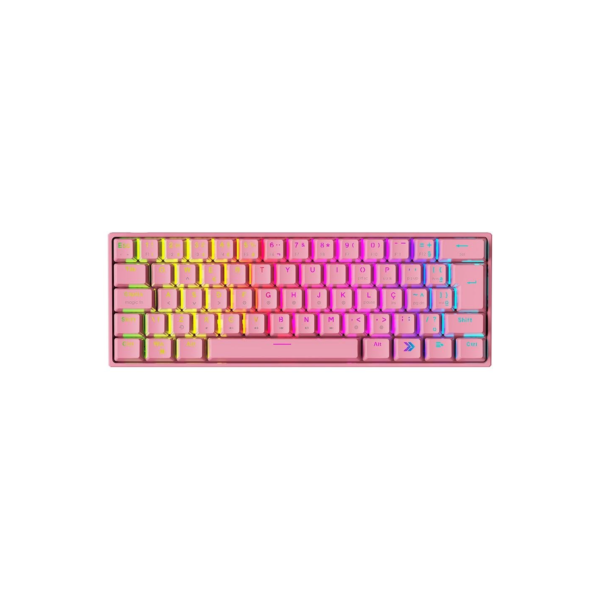 Teclado Mecânico Gamer KBM! GAMING TG600, Rosa, 60% e ABNT2, RGB, Switch Gateron Red - KGTG600RSVR