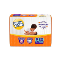 Fralda Pom Pom Protek Proteção de Mãe Jumbo P 30 Unidades