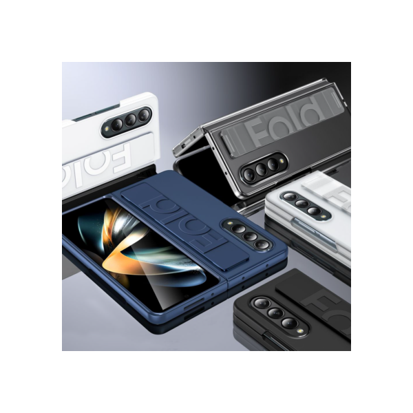 Capa dura dobrável à prova de choque transparente para Samsung Galaxy Z, Z Fold 6, 5, 4, 3, luxo, ultrafinos, fosco, silicone, pulseira