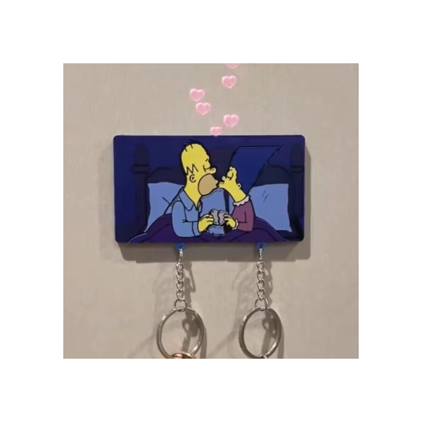Homer & Marge Lover Kiss Heart Match Chaveiro De Casal O Simpsons Família Amigo Frigorífico