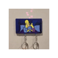 Homer & Marge Lover Kiss Heart Match Chaveiro De Casal O Simpsons Família Amigo Frigorífico