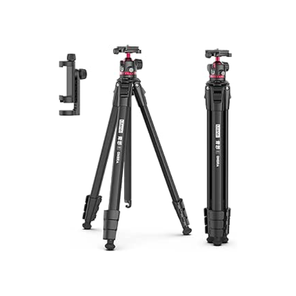 Tripé de viagem ULANZI Ombra MT-55, tripé de câmera profissional de 158 cm, alumínio, carga máxima de 8 kg, compatível com filmadora Nikon Canon DSLR, suporte de telefone incluído