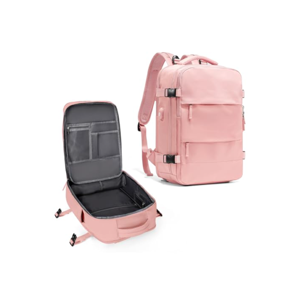 Mochila de viagem coowoz unissex, grande, mala de mão, mochila para trilha, rosa, Large