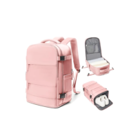 Mochila de viagem coowoz unissex, grande, mala de mão, mochila para trilha, rosa, Large