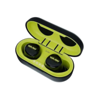 WAAW by ALOK Fone de Ouvido Bluetooth Intra-Auricular Sem Fio, Com Microfone e Toque inteligente WAAW MOB 100EB, Preto e Verde