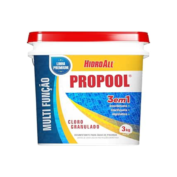 HidroAll Balde cloro granulado Propool 3 em 1 | 3 kg
