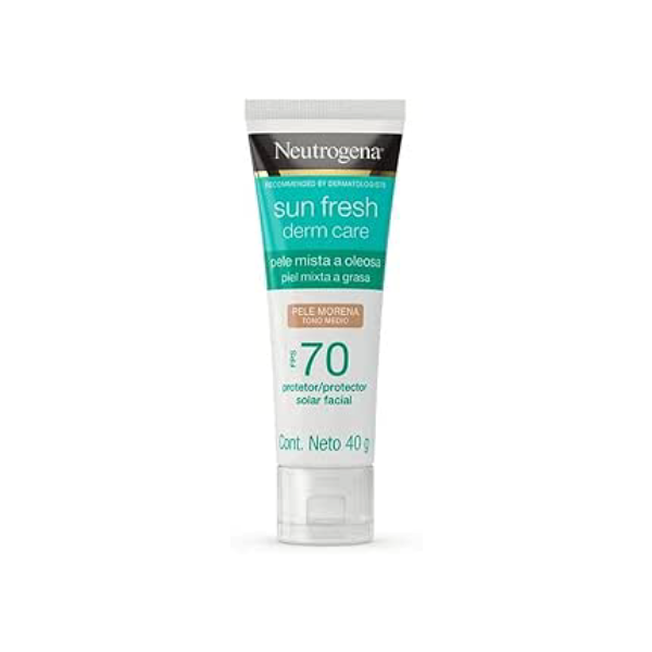 Neutrogena Sun Fresh Protetor Solar Facial Para Pele Oleosa Derm Care Pele Morena FPS 70,40g