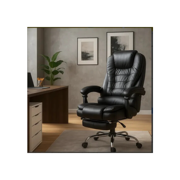 Cadeira Escritório Presidente Confortável Com Apoio Dos Pés